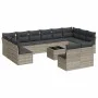 Set of garden sofas with 13 pieces of gray synthetic rattan cushions by , Garden sets - Ref: Foro24-3250221, Price: 869,07 €,...