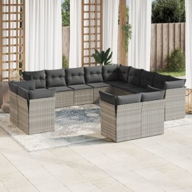 Set sofás de jardín con cojines 13 piezas ratán sintético gris de , Conjuntos de jardín - Ref: Foro24-3250391, Precio: 957,94...