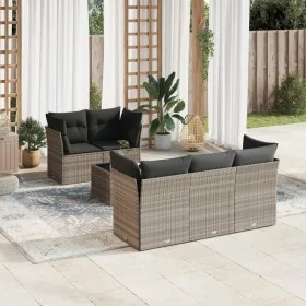 Set de sofás de jardín 6 pzas y cojines ratán sintético gris de , Conjuntos de jardín - Ref: Foro24-3217252, Precio: 437,40 €...