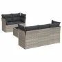 Garden sofa set 6 pieces and gray synthetic rattan cushions by , Garden sets - Ref: Foro24-3217252, Price: 437,40 €, Discount: %