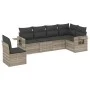 Garden sofa set 6 pieces and gray synthetic rattan cushions by , Garden sets - Ref: Foro24-3252569, Price: 421,13 €, Discount: %