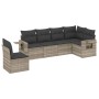 Gartensofagarnitur 6-teilig mit grauen Polstern aus synthetischem Rattan von , Gartensets - Ref: Foro24-3252569, Preis: 414,6...
