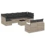 Set of 10-piece garden sofas with light gray synthetic rattan cushions by , Modular outdoor sofas - Ref: Foro24-3251769, Pric...