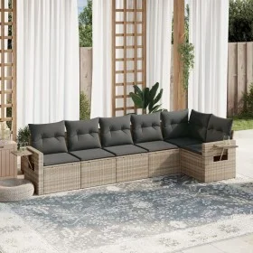 Gartensofagarnitur 6-teilig mit grauen Polstern aus synthetischem Rattan von , Gartensets - Ref: Foro24-3252529, Preis: 421,1...