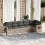 Garden sofa set 6 pieces and gray synthetic rattan cushions by , Garden sets - Ref: Foro24-3252529, Price: 414,67 €, Discount: %