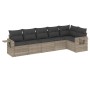Garden sofa set 6 pieces and gray synthetic rattan cushions by , Garden sets - Ref: Foro24-3252529, Price: 414,67 €, Discount: %
