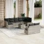 Set of 10-piece garden sofas with light gray synthetic rattan cushions by , Garden sets - Ref: Foro24-3252969, Price: 668,83 ...