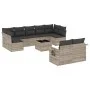 Set of 10-piece garden sofas with light gray synthetic rattan cushions by , Garden sets - Ref: Foro24-3252969, Price: 668,83 ...