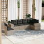 Gartensofagarnitur 6-teilig mit grauen Polstern aus synthetischem Rattan von , Gartensets - Ref: Foro24-3254969, Preis: 428,3...