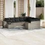 Set of 10-piece garden sofas with light gray synthetic rattan cushions by , Garden sets - Ref: Foro24-3255399, Price: 687,40 ...