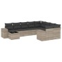 Gartensofa-Set, 10-teilig, mit Kissen, aus hellem grauen Kunststoff-Rattan. von , Gartensets - Ref: Foro24-3255399, Preis: 67...