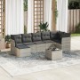 Garden sofa set 8 pieces and gray synthetic rattan cushions by , Garden sets - Ref: Foro24-3249821, Price: 526,01 €, Discount: %