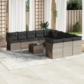 Garden sofa set 12 pieces and gray synthetic rattan cushions by , Garden sets - Ref: Foro24-3250261, Price: 860,88 €, Discoun...