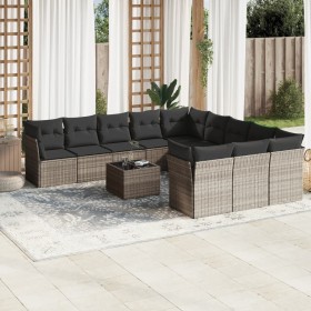 Gartensofagarnitur 12-teilig mit grauen Polstern aus synthetischem Rattan von , Gartensets - Ref: Foro24-3250261, Preis: 860,...