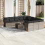 Garden sofa set 12 pieces and gray synthetic rattan cushions by , Garden sets - Ref: Foro24-3250261, Price: 860,04 €, Discoun...