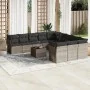 Garden sofa set 12 pieces and gray synthetic rattan cushions by , Garden sets - Ref: Foro24-3250261, Price: 860,88 €, Discoun...