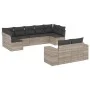 Garden furniture set 9 pieces and light gray synthetic rattan cushions by , Garden sets - Ref: Foro24-3255359, Price: 636,31 ...