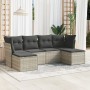Gartensofagarnitur 6-teilig mit grauen Polstern aus synthetischem Rattan von , Gartensets - Ref: Foro24-3218012, Preis: 361,6...
