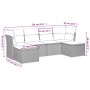 Gartensofagarnitur 6-teilig mit grauen Polstern aus synthetischem Rattan von , Gartensets - Ref: Foro24-3218012, Preis: 361,6...