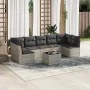 Gartensofa-Set, 8-teilig, mit grauen Kissen aus synthetischem Rattan von , Gartensets - Ref: Foro24-3249281, Preis: 506,31 €,...