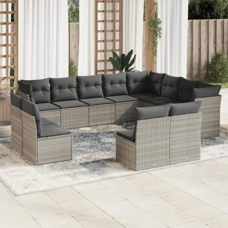 Garden sofa set 12 pieces and gray synthetic rattan cushions by , Garden sets - Ref: Foro24-3250311, Price: 823,45 €, Discoun...
