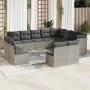 Garden sofa set 12 pieces and gray synthetic rattan cushions by , Garden sets - Ref: Foro24-3250311, Price: 823,45 €, Discoun...