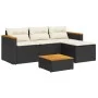 Garden sofa set with 3-piece black synthetic rattan cushions by , Garden sets - Ref: Foro24-365826, Price: 296,35 €, Discount: %