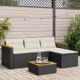 Garden sofa set with 3-piece black synthetic rattan cushions by , Garden sets - Ref: Foro24-365826, Price: 296,35 €, Discount: %