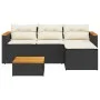 Gartensofagarnitur mit Kissen, 3-teilig, aus schwarzem Kunststoffrattan. von , Gartensets - Ref: Foro24-365826, Preis: 278,76...