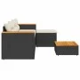 Gartensofagarnitur mit Kissen, 3-teilig, aus schwarzem Kunststoffrattan. von , Gartensets - Ref: Foro24-365826, Preis: 278,76...