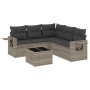 Garden sofa set 6 pieces and gray synthetic rattan cushions by , Garden sets - Ref: Foro24-3252499, Price: 413,03 €, Discount: %