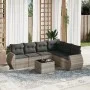 Set de sofás de jardín 7 pzas con cojines ratán PE gris claro by , Garden sets - Ref: Foro24-3253759, Price: 495,76 €, Discou...