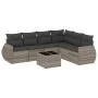 Set de sofás de jardín 7 pzas con cojines ratán PE gris claro by , Garden sets - Ref: Foro24-3253759, Price: 495,76 €, Discou...