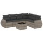 Set de sofás de jardín 7 pzas con cojines ratán PE gris claro by , Garden sets - Ref: Foro24-3253759, Price: 478,89 €, Discou...
