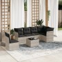 Garden sofa set 7 pieces with light gray PE rattan cushions by , Garden sets - Ref: Foro24-3249551, Price: 483,61 €, Discount: %
