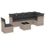 Garden sofa set 7 pieces with light gray PE rattan cushions by , Garden sets - Ref: Foro24-3249551, Price: 483,61 €, Discount: %