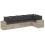 Garden sofa set 6 pieces and gray synthetic rattan cushions by , Garden sets - Ref: Foro24-3254929, Price: 437,43 €, Discount: %