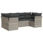 Garden sofa set 6 pieces and gray synthetic rattan cushions by , Garden sets - Ref: Foro24-3249951, Price: 457,30 €, Discount: %