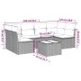 Garden sofa set 7 pieces with light gray PE rattan cushions by , Garden sets - Ref: Foro24-3249241, Price: 451,74 €, Discount: %