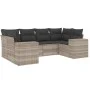 Garden sofa set 6 pieces and gray synthetic rattan cushions by , Garden sets - Ref: Foro24-3255319, Price: 469,33 €, Discount: %
