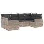 Garden sofa set 6 pieces and gray synthetic rattan cushions by , Modular outdoor sofas - Ref: Foro24-3221781, Price: 458,29 €...