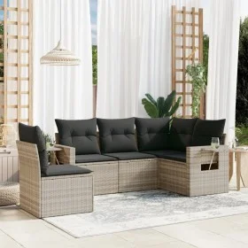 Garden sofa set and cushions 5 pieces light gray synthetic rattan by , Garden sets - Ref: Foro24-3220171, Price: 364,40 €, Di...
