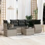Gartensofagarnitur 6-teilig mit grauen Polstern aus synthetischem Rattan von , Gartensets - Ref: Foro24-3221381, Preis: 416,3...