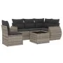 Garden sofa set 6 pieces and gray synthetic rattan cushions by , Garden sets - Ref: Foro24-3221381, Price: 433,60 €, Discount: %
