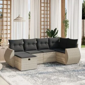 Garden sofa set 6 pieces and gray synthetic rattan cushions by , Garden sets - Ref: Foro24-3264108, Price: 434,31 €, Discount: %