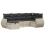 Garden sofa set 6 pieces and gray synthetic rattan cushions by , Garden sets - Ref: Foro24-3264108, Price: 434,31 €, Discount: %