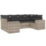 Garden sofa set 6 pieces and gray synthetic rattan cushions by , Garden sets - Ref: Foro24-3222981, Price: 454,05 €, Discount: %