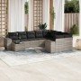 Gartensofa-Set, 10-teilig, mit Kissen, aus hellem grauen Kunststoff-Rattan. von , Gartensets - Ref: Foro24-3223061, Preis: 67...
