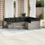 Set of 10-piece garden sofas with light gray synthetic rattan cushions by , Garden sets - Ref: Foro24-3223061, Price: 690,41 ...