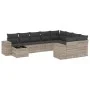 Set of 10-piece garden sofas with light gray synthetic rattan cushions by , Garden sets - Ref: Foro24-3223061, Price: 690,41 ...